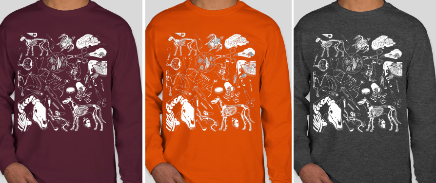 PVMA Custom Long Sleeve Tee - Skeleton Design