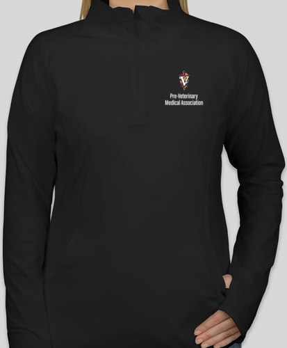 PVMA CLUB LADIES 1/2 Zip Performance Pullover - Black