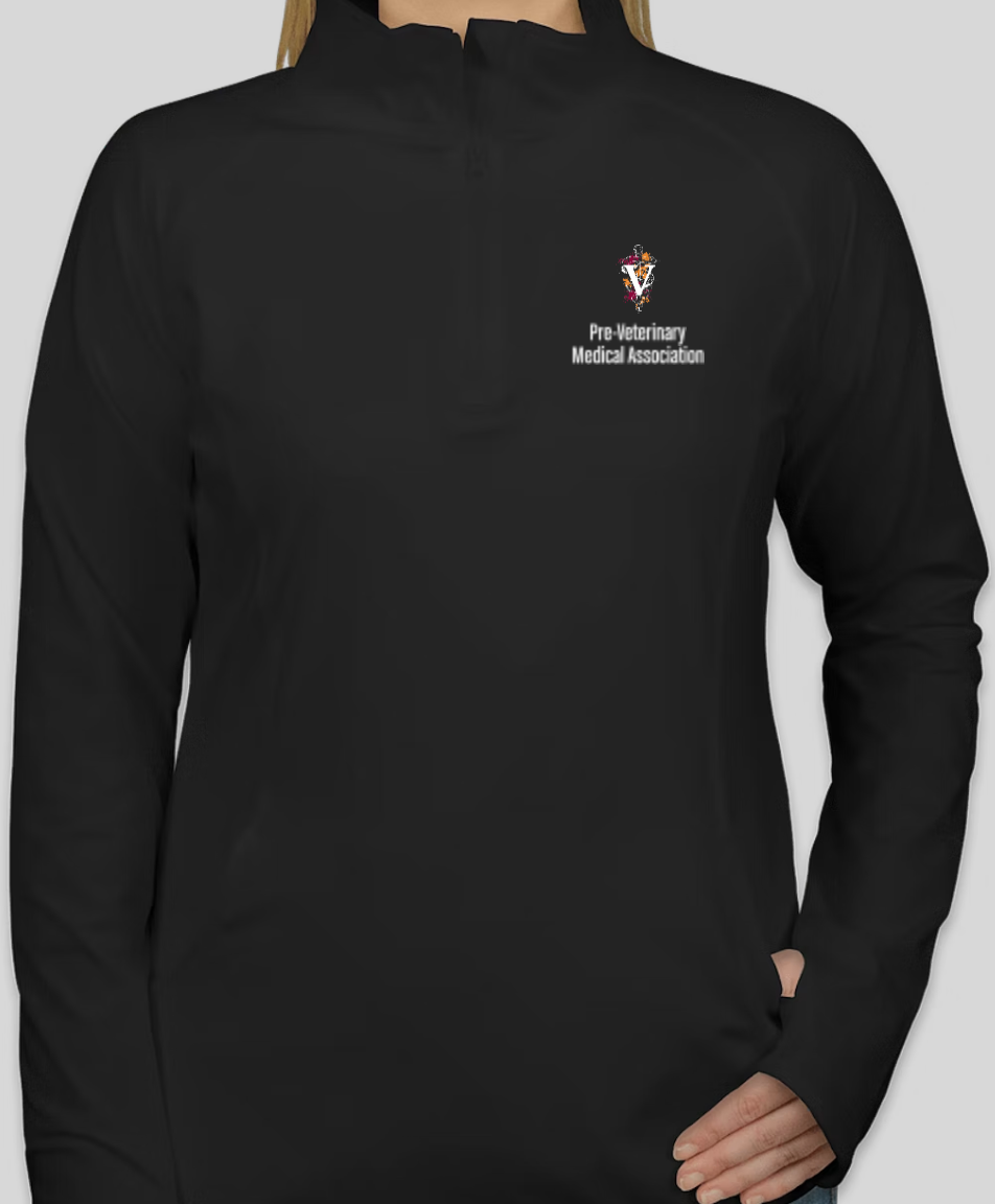 PVMA CLUB LADIES 1/2 Zip Performance Pullover - Black
