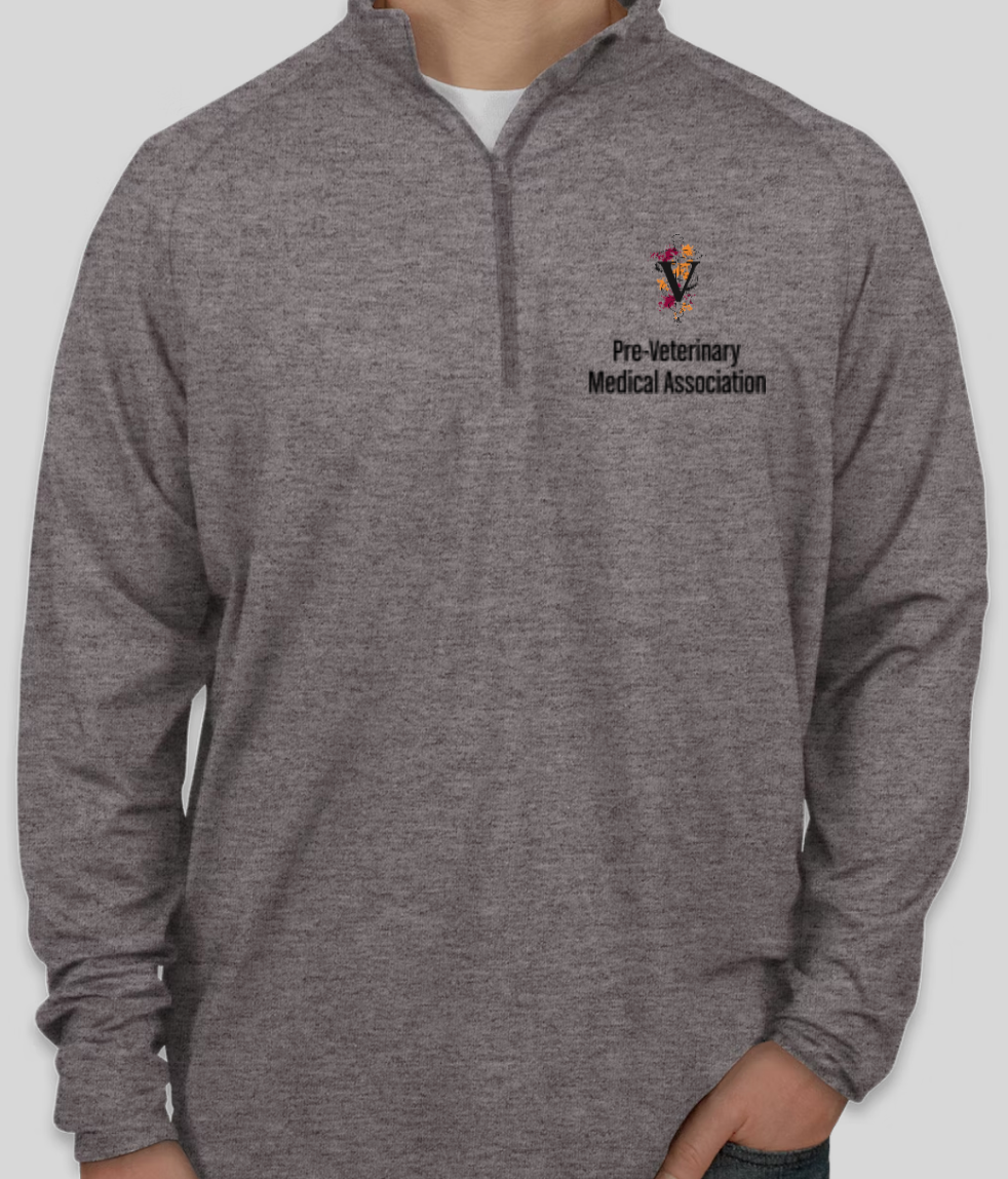 PVMA CLUB MENS 1/2 Zip Performance Pullover - Oxford Grey