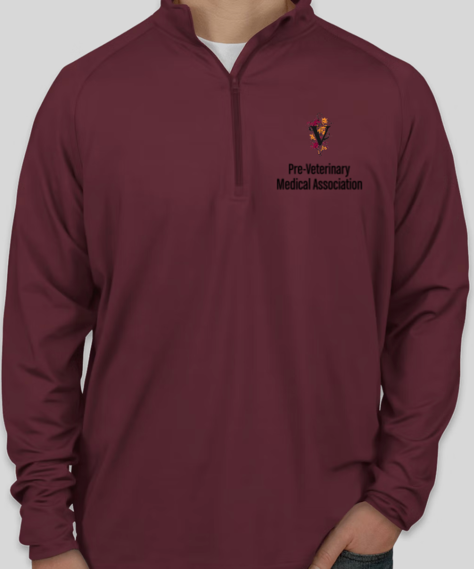 PVMA CLUB MENS 1/2 Zip Performance Pullover - Maroon