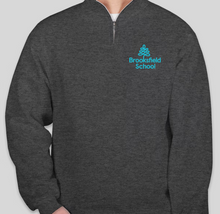 Brooksfield 1/4 Zip Pullover Sweatshirt for ADULT - Black Heather