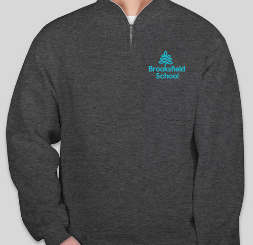 Brooksfield 1/4 Zip Pullover Sweatshirt for ADULT - Black Heather