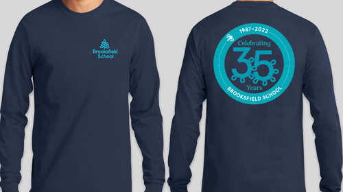 Brooksfield Long Sleeve ADULT Tee - Navy blue