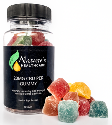 NATURE'S HEALTHCARE - CBD Gummies in Assorted Flavors - 30 ct. 20mg/gummy.