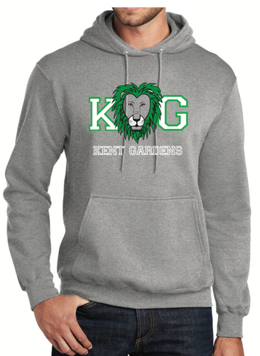 Kent Gardens ADULT Hooded Pullover Sweatshirt - Grey.
