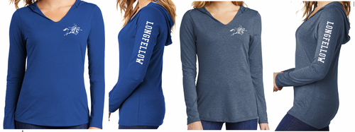 LONGFELLOW Long Sleeve Hooded Tri-Blend Tee - Ladies