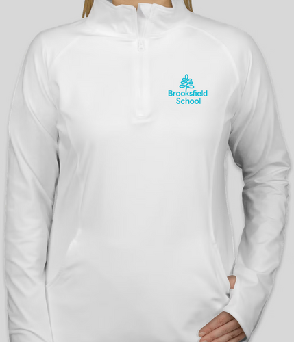 Brooksfield LADIES 1/2 Zip Performance Pullover - White