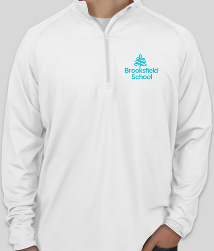 Brooksfield MEN'S 1/2 Zip Performance Pullover - White