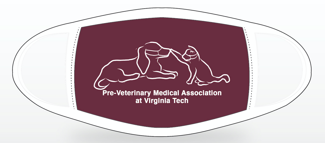 VT PRE-VET MAROON CUSTOM MASK.