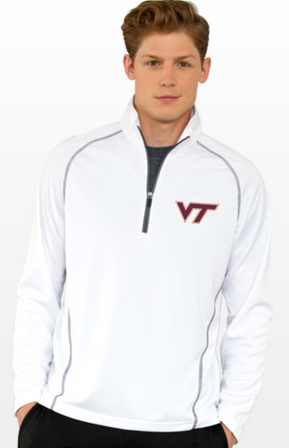 VT Mens Performance 1/4 Zip Pullover - White