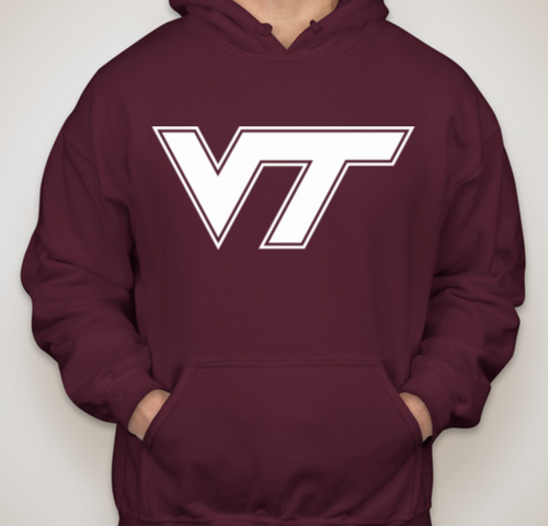VT Pullover Hoodie Sweatshirt - Maroon