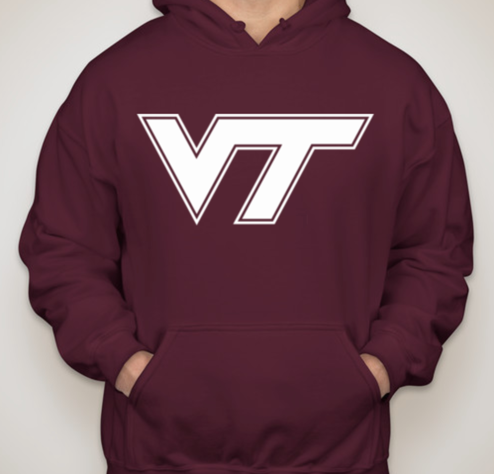 VT Pullover Hoodie Sweatshirt - Maroon