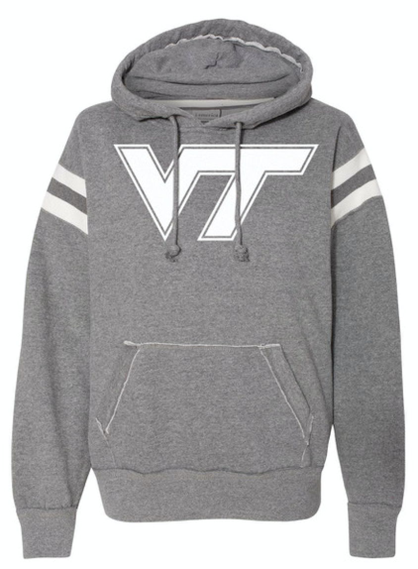 VT Vintage Athletic Pullover Hoodie Sweatshirt - Smoke Grey